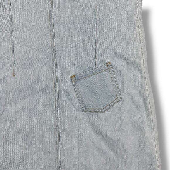 Vintage KRU Denim Dress Girls Sz 12 Button Front 2000s Kids - Picture 5 of 6